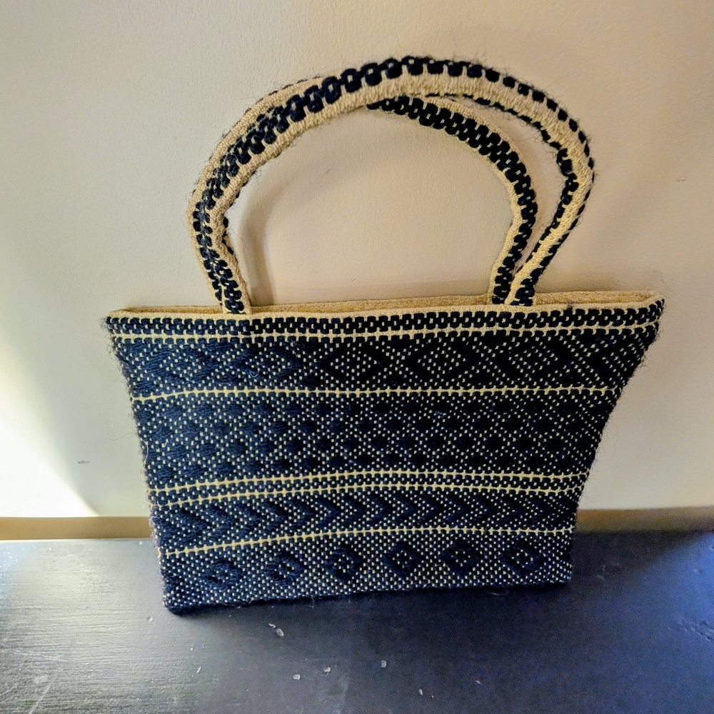 Hand Woven Small Geometric Patterned Purse Made in Africa Eclectic Artistic Boho